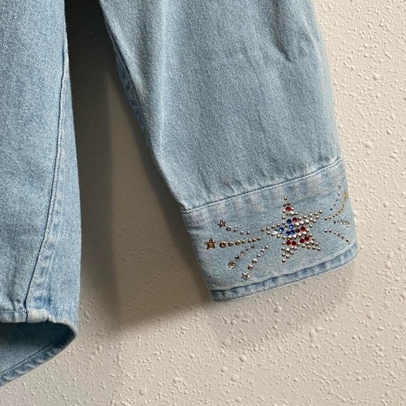 Vintage 90s Christine Alexander American Bedazzle Button Down Shirt - Picture 2 of 7